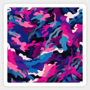 Purple Blue Pink Camo Pattern Sticker